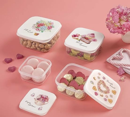 ظرف غذای مربع چاپدار