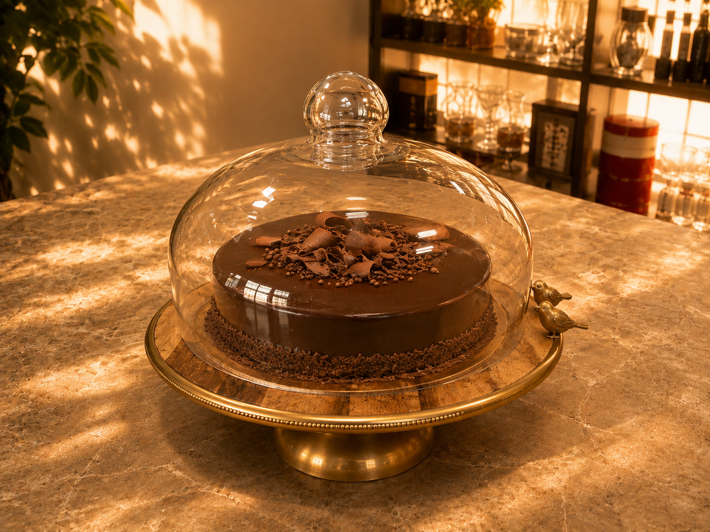 کیک خوری گلدکیش دو تکه