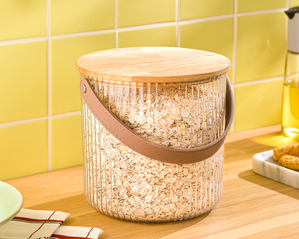 سطل شیاردار ۳ لیتری درب چوبی