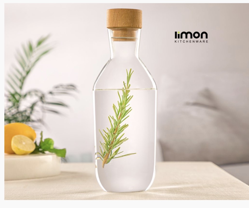 بطری آب ۱.۱ لیتر درب چوبی